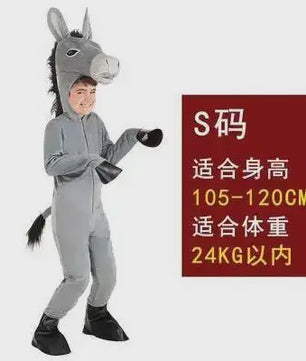 Donkey Kostuum voor Kinderen en Volwassenen - Feestelijk Dierkostuum voor Cosplay en Voorstellingen