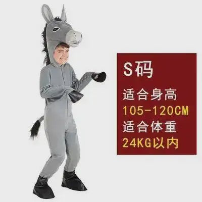 Donkey Kostuum voor Kinderen en Volwassenen - Feestelijk Dierkostuum voor Cosplay en Voorstellingen