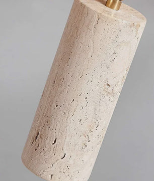 Japanse Wabi-Sabi Plafondlamp: Gele Travertin Spot met 3 Lampen