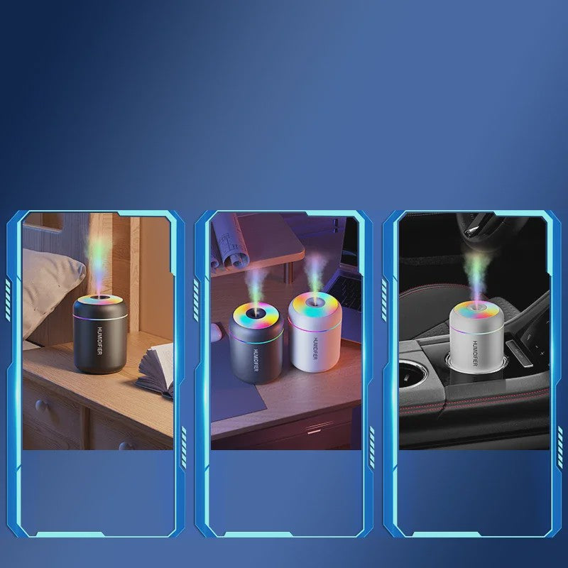 Compacte Mini Luchtbevochtiger 180ML met Aroma Diffuser, USB & Kleurrijke LED Verlichting voor Auto, Huis en Slaapkamer