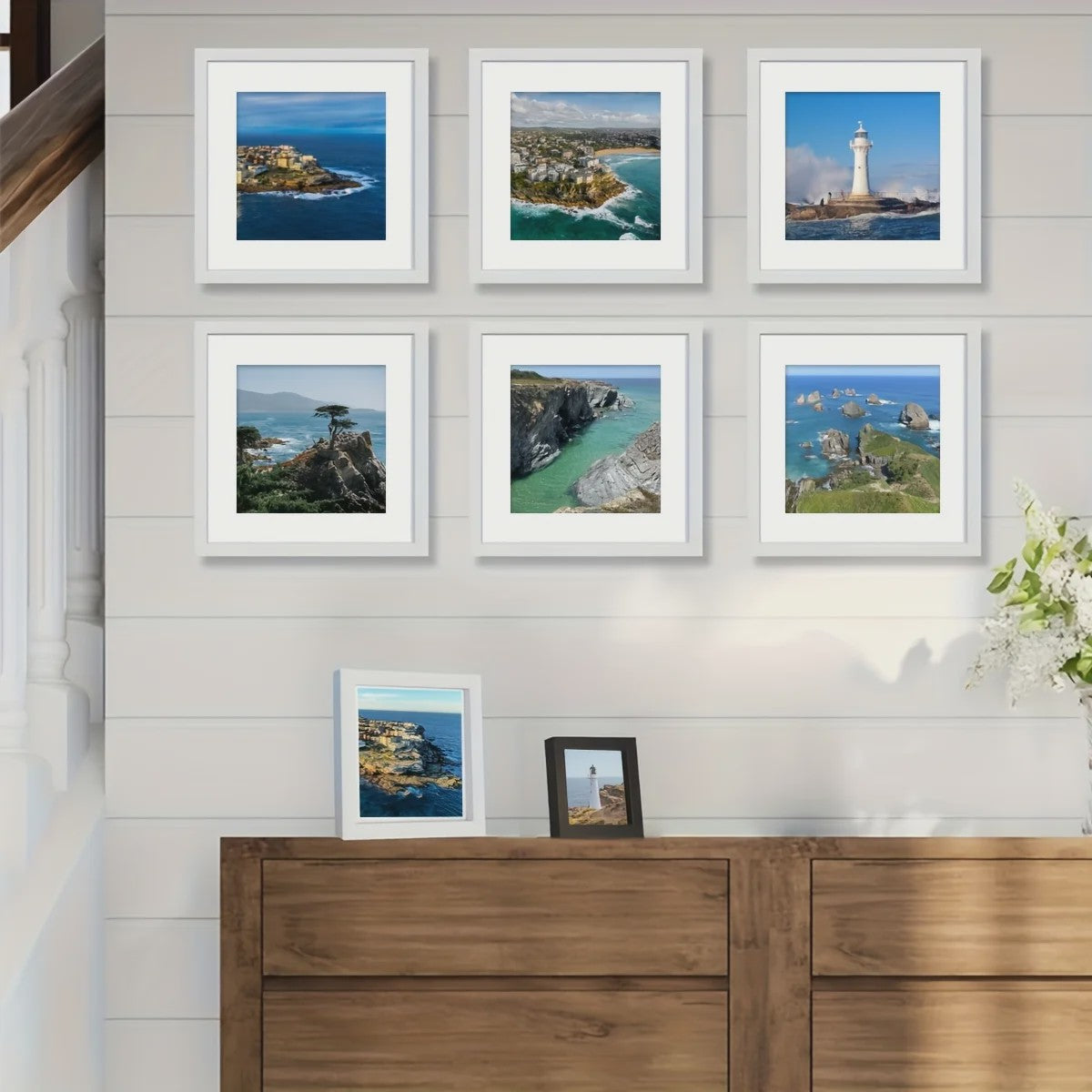 Set van 3 Houten Fotolijsten 25x25 cm - Wanddecoratie & Desktop