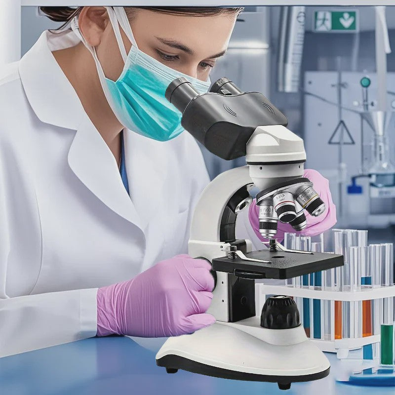 Professioneel Binoculair Optisch Microscoop (40x-5000x) met LED Verlichting en 4-Hole Revolver
