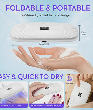 2-in-1 UV/LED Nageldroger: Handheld & Desktop, Snel Drogen met Timer