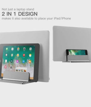 Verticale Laptopstandaard voor Macbook Air/Pro & Desktop - Dubbel & Verstelbaar (tot 17.3 Inch)