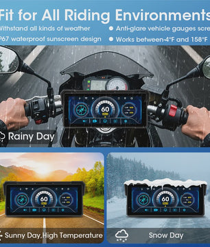 Jansite 8.1" Motorfiets GPS Navigatie met 4K DVR, CarPlay & Android Auto