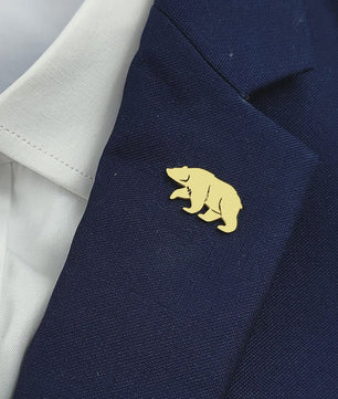 Gouden Beren Broche van Roestvrij Staal - Stijlvolle Borstdecoratie