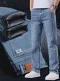 Herfst/Winter Heren Jeans: Losse Pasvorm Rechte Pijpen met Retro Washed Look & Fleece Voering