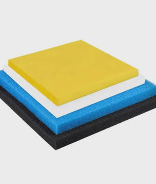 Aquarium Filter Spons Pad - 50x50x2cm - Biochemisch Filtermedium voor Vis Tanks - Zwart, Blauw, Geel