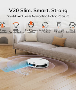 ILIFE V20 Robotstofzuiger: Krachtige 5000Pa zuigkracht, slimme LiDAR navigatie & app bediening