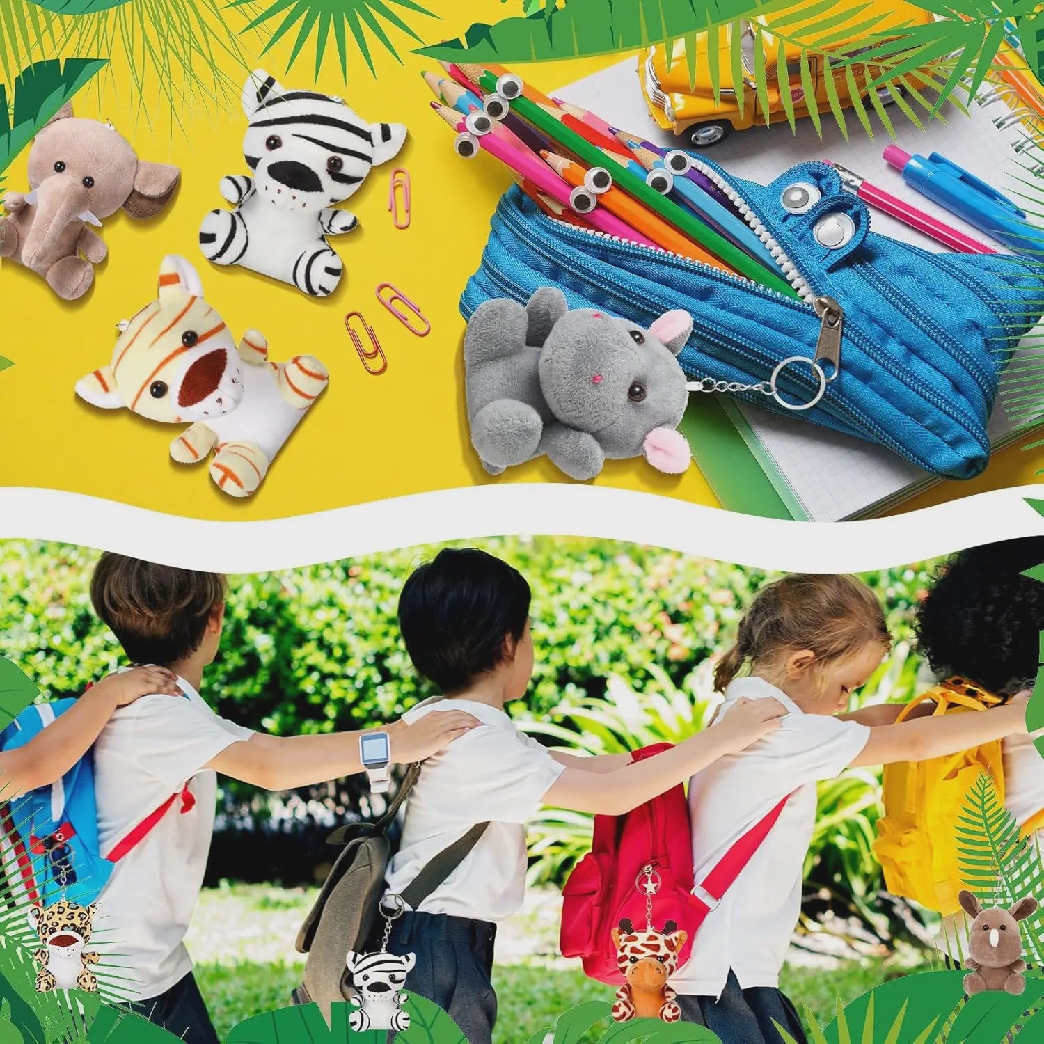 12-36 Stuks Kleine Safari Knuffeldieren - 12cm Jungle Dieren Pluche Speelgoed voor Feestjes & Cadeaus