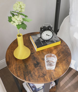 Ronde Bijzettafel met Stalen Frame - 50x50x57 cm - Stijlvol en Stevig