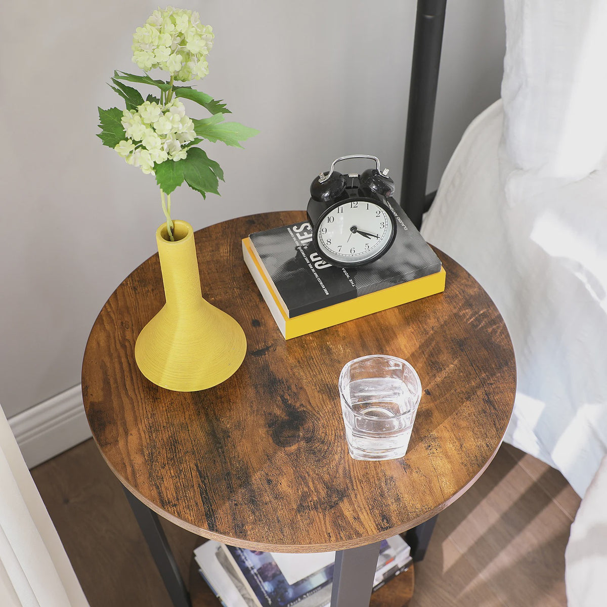 Ronde Bijzettafel met Stalen Frame - 50x50x57 cm - Stijlvol en Stevig