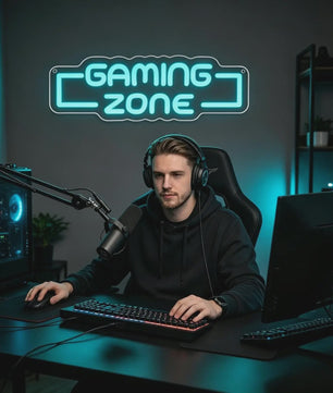 Gaming Zone LED Neon Sign - Dimbare USB Wanddecoratie voor Gamekamer
