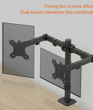 Dubbele Monitor Arm Stand met Gasveer - Verstelbaar voor 15-32 Inch Schermen, 16KG per Arm