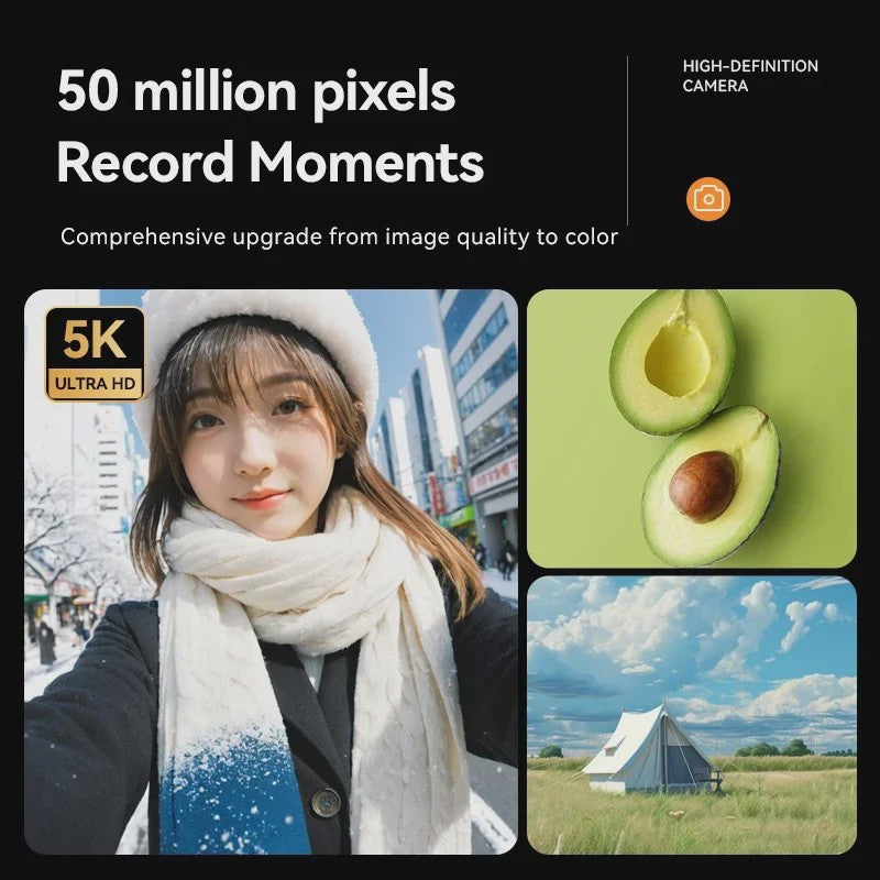 50MP Digitale Camera met 16x Zoom & 4K Video - Ideaal voor Studenten & Outdoor Avonturen