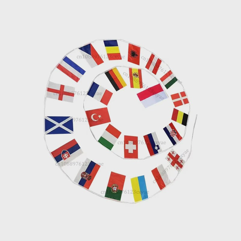 Vlaggenlijn Europa 2026 - Diverse Nationale Vlaggen voor Feestelijke Decoratie