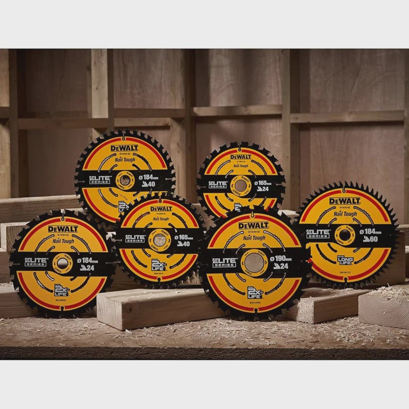 DEWALT DT10640 Cirkelzaagblad 165mm, 40T - Duurzaam & Precisie voor Hout