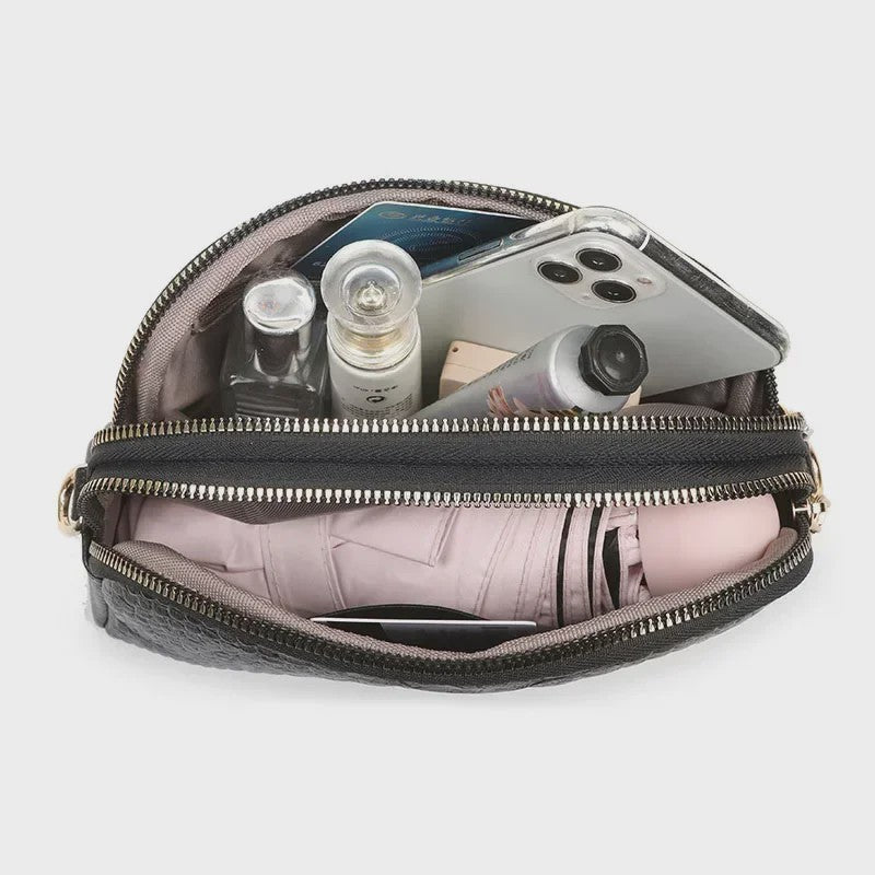 Luxe Dames Schoudertas Crossbody Tas met Crocoprint van Echt Leer