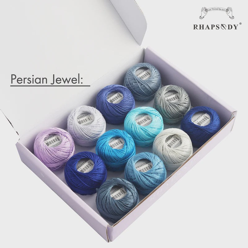 Rhapsody Pearl Cotton Garen Set - Maat 8 - 12 Bollen voor Haken, Borduren & Knutselen