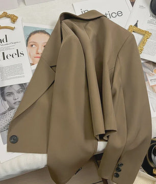 Chique Zwarte Cropped Blazer voor Dames - Trendy en Veelzijdig Jasje