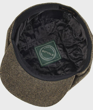 Stijlvolle Heren Herringbone Tweed Flat Cap - Britse Retro Newsboy Pet