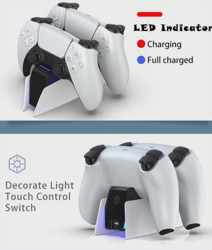 Dubbele Oplaadstandaard voor PS5 DualSense Controllers - Snel en Veilig Opladen