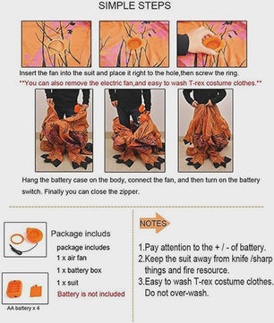 Opblaasbaar T-Rex Dinosaurus Kostuum voor Volwassenen - Perfect voor Feestjes en Halloween