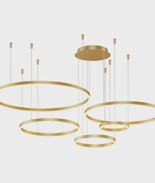 Moderne LED Plafondlamp Kroonluchter - Cirkelvormige Ring Verlichting voor Woonkamer & Eetkamer