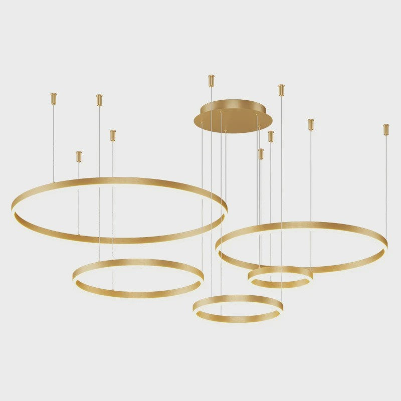 Moderne LED Plafondlamp Kroonluchter - Cirkelvormige Ring Verlichting voor Woonkamer & Eetkamer