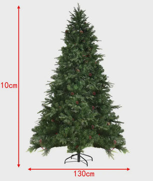 Kunstkerstboom met LED-verlichting en dennenappels - 210 cm