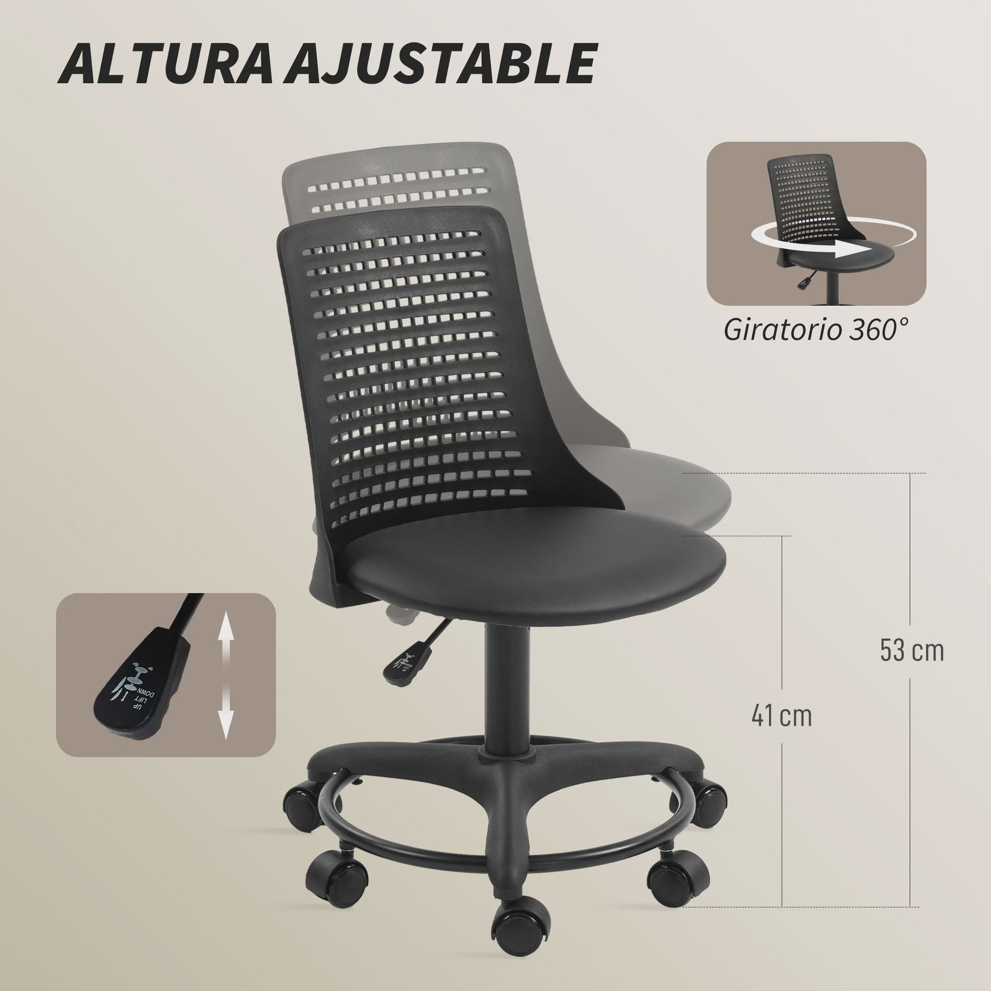 Ergonomische Bureau Stoel Grijs - Draaibaar, Verstelbaar & Ventilerend