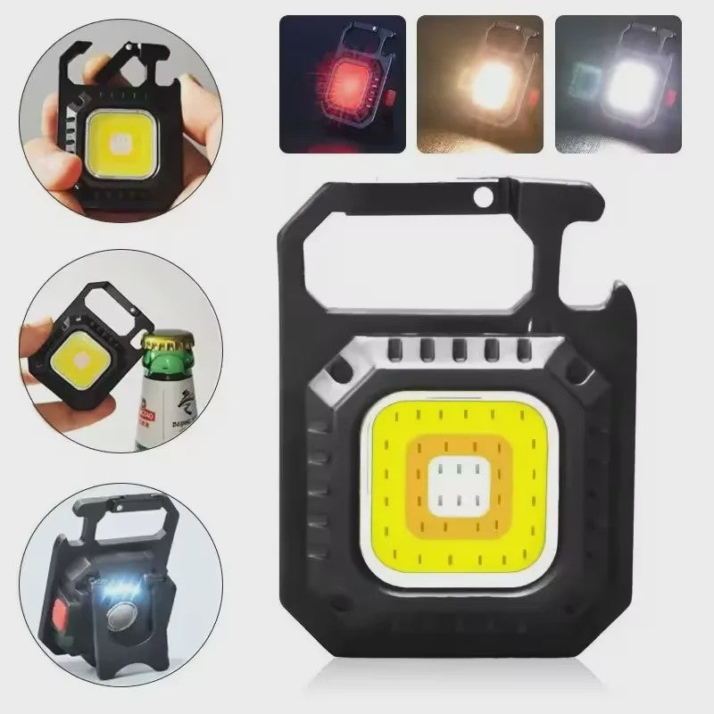 Compacte Multifunctionele LED Sleutelhanger Zaklamp met Flesopener - Draagbaar & Krachtig