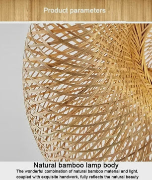 Handgemaakte Bamboe Woven Hanglamp - Vintage Stijl voor Woonkamer & Eetkamer (40-80cm)