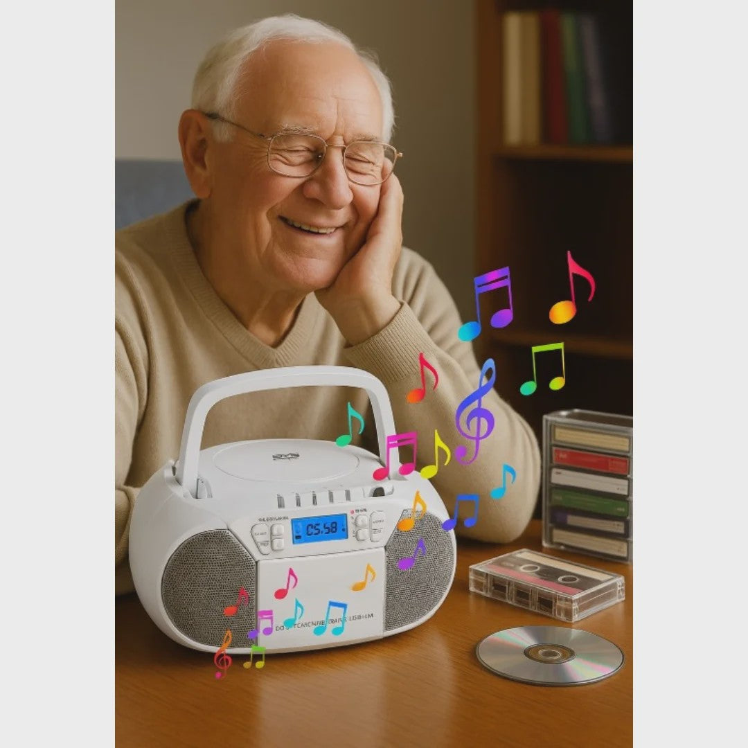 Multifunctionele DVD Speler met Bluetooth, Cassette, USB, Radio en Opnamefunctie