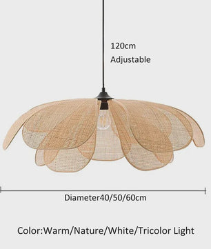 Retro Rotan Bloem Hanglamp - Sfeervolle Verlichting voor Woonkamer, Slaapkamer & Eetkamer