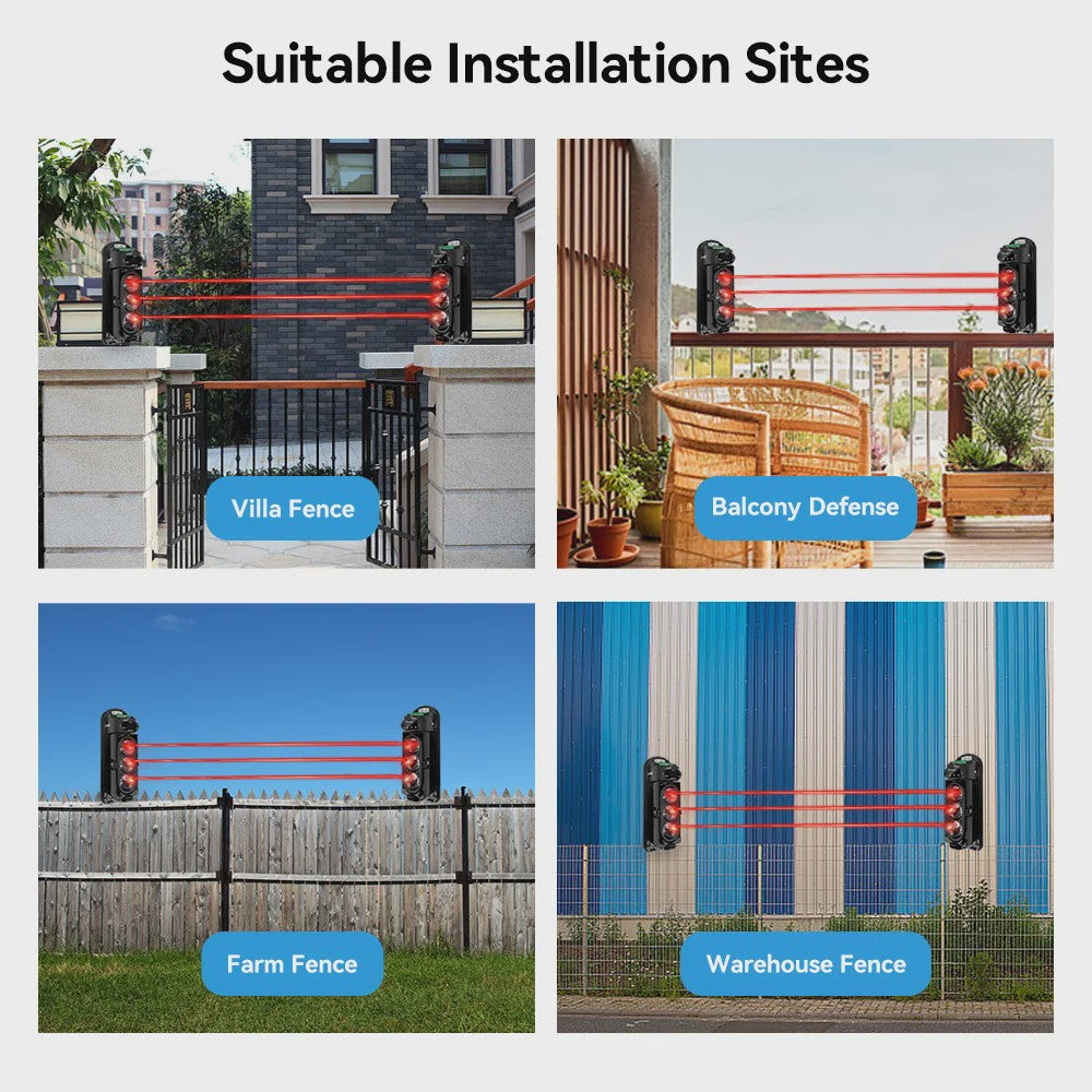Meian Focus Dubbele/Triple Infrarood Straalsensor - IP65 Waterdicht voor Villa en Boerderij