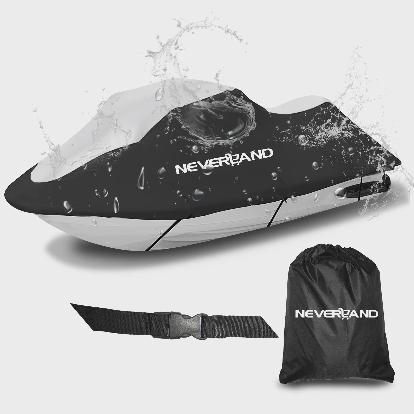 Waterdichte Bootkap 210D Heavy Duty voor V-romp boten (15-35ft) - UV, Zon, Regen, Stof, Trailerbaar