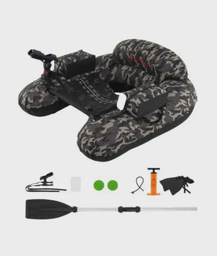 Opblaasbare Visboot Camouflage met Hengelhouder en Aluminium Peddel