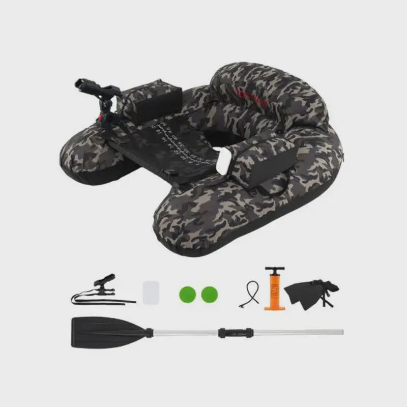 Opblaasbare Visboot Camouflage met Hengelhouder en Aluminium Peddel