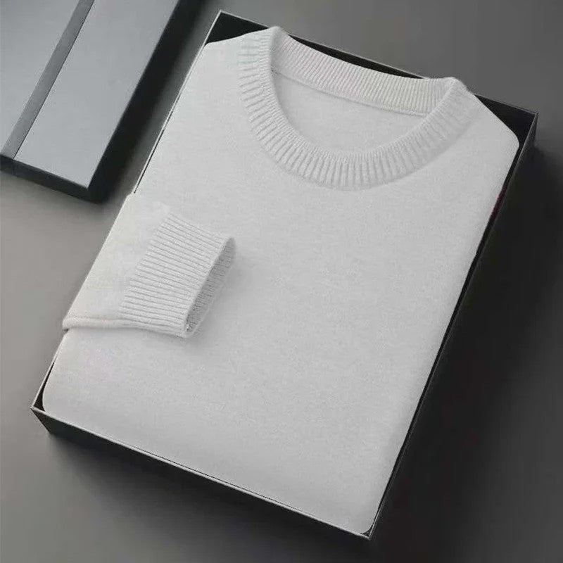 Heren Klassieke Gebreide Pullover Trui met Ronde Hals - Zacht & Lichtgewicht Casual Herentrui