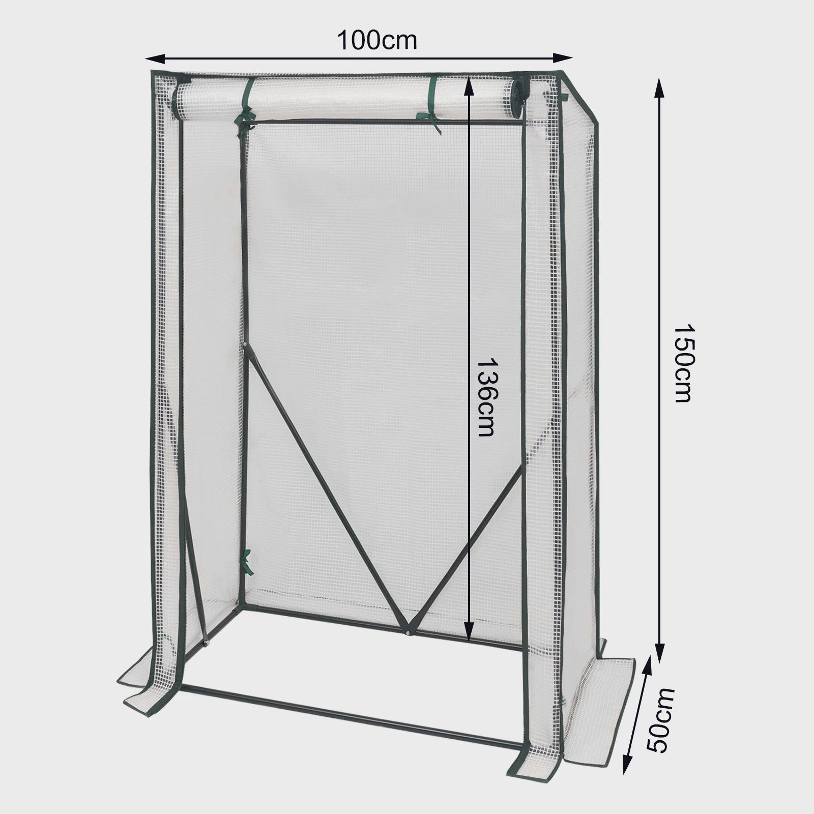 Compacte Kweekkas Tuin Tent - 100x50x136cm - Verplaatsbare Kas voor Planten en Groenten
