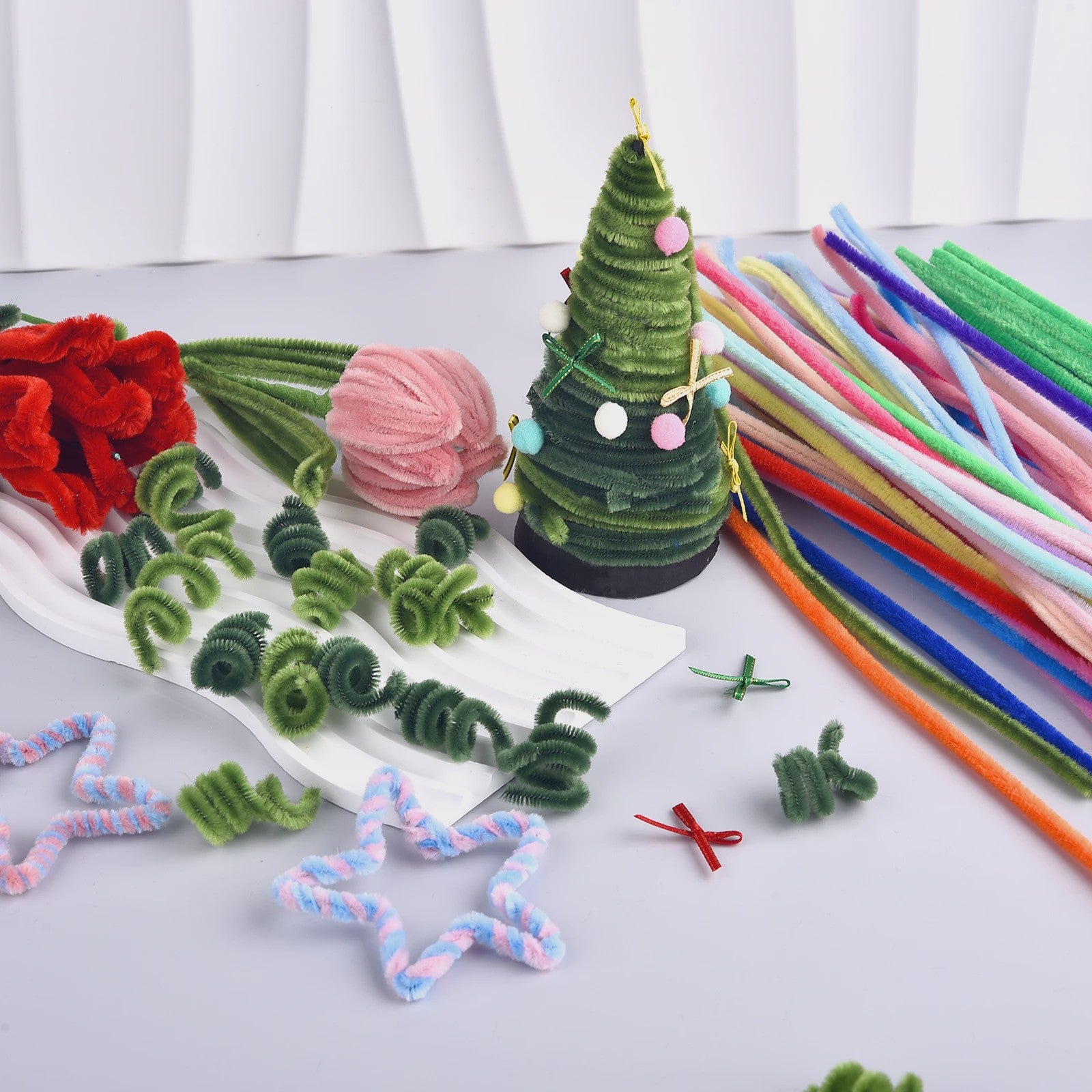 100 Stuks Chenille Stelen - Flexibele Knutseldraad voor Creatieve DIY Projecten