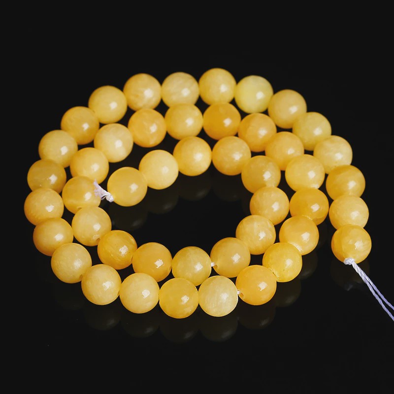 Natuurstenen Gele Jade Kralen Rond - 4-10mm voor Sieraden Maken