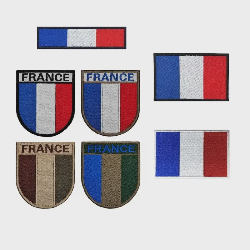 Franse Vlag Patches met Klittenband - Geborduurd Embleem