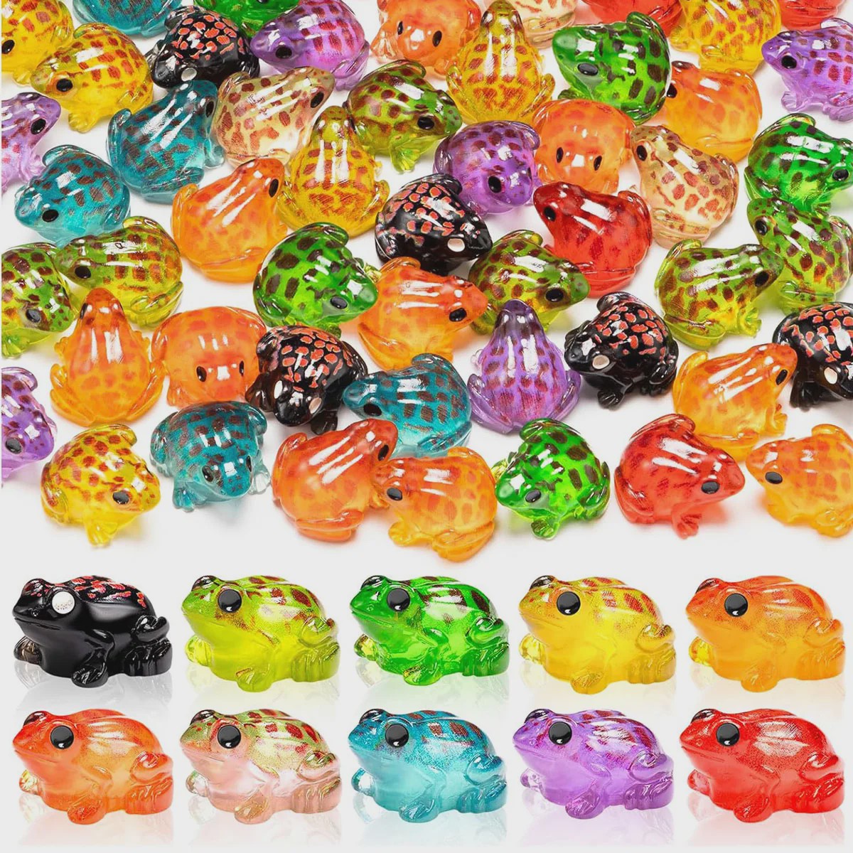 Set van 10 Lichtgevende Mini Kikkers - Glow in the Dark Figuurtjes voor Tuin & Terrarium