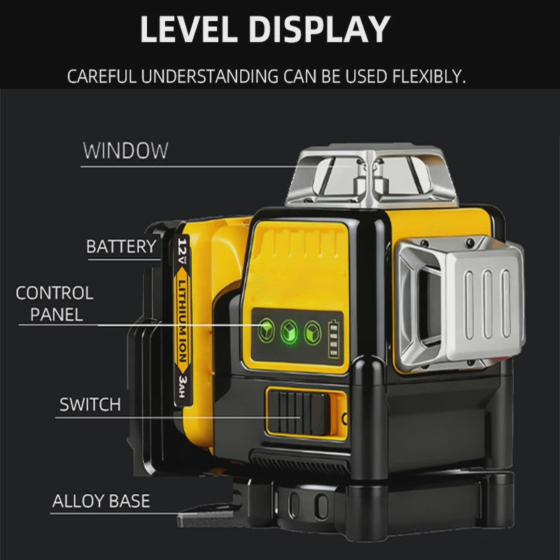Professionele Groene Laserwaterpas DW089LG - 12 Lijnen, 360° Horizontaal/Verticaal