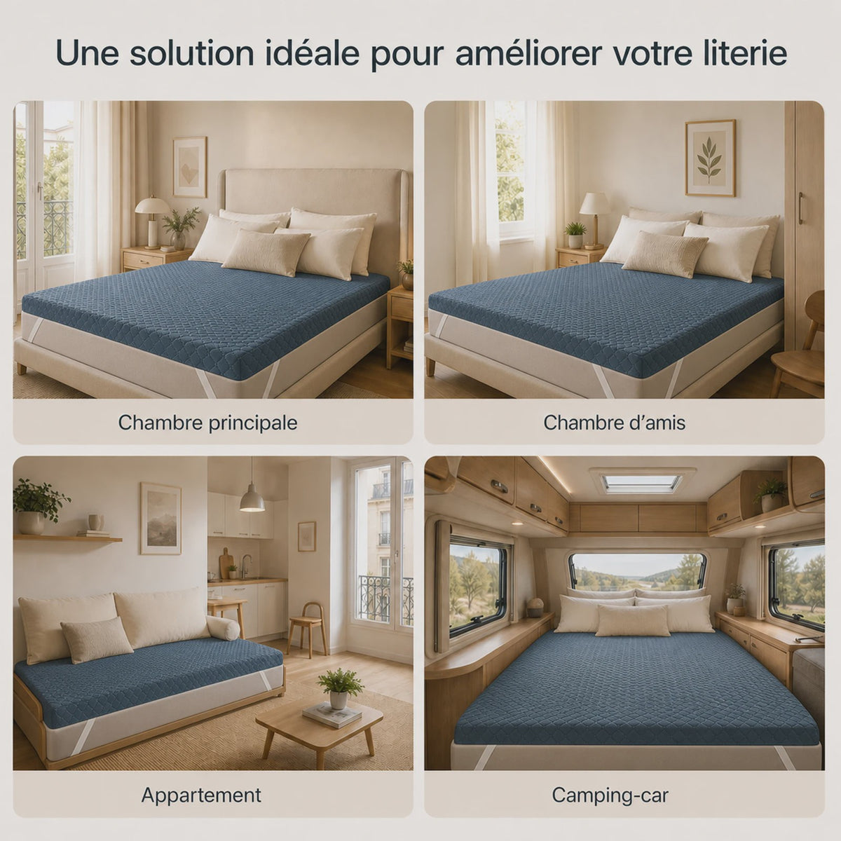 6 cm Matras Topper: Hoogwaardig Schuim, Ademend & Anti-slip voor Optimaal Slaapcomfort