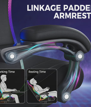 GTPLAYER Ergonomische Gaming & Kantoorstoel met LED Verlichting, Massagefunctie en Opbergvak