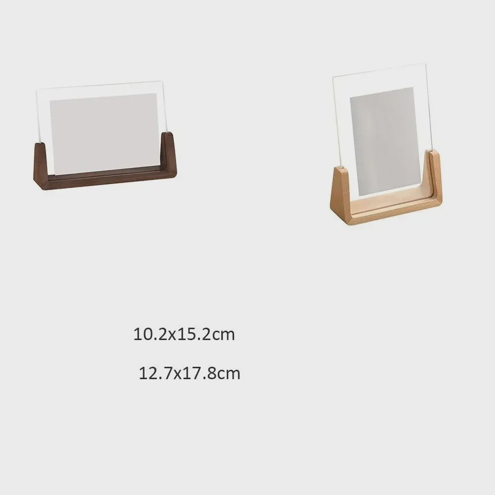 Stijlvol Houten Fotolijst met Acryl Glas - U-Vorm Design voor Desktop & Decoratie