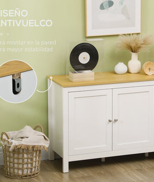 Moderne Keukenkast Sideboard met 3 Deuren - 120x40x70 cm Wit